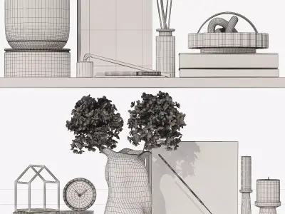 Decorative Set 038 Low-poly 3D model