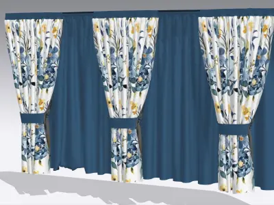 Curtain Low-poly 3D model