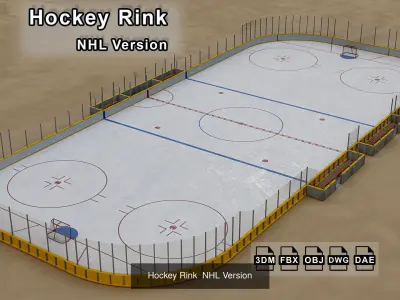 Ice Hockey Rinks 3D Model Pack