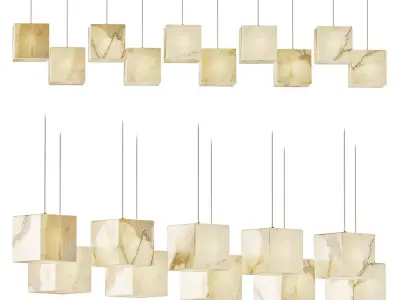 Alabaster Box Chandelier 3D model