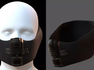 Gas mask helmet 3d model scifi Low-poly  Low-poly 3D model 162