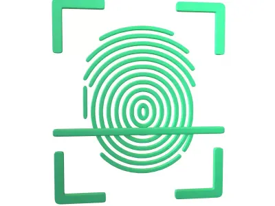 Fingerprint Recognition Icon v1 006 Free low-poly 3D model