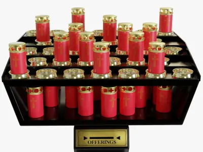 Votive red candle holder 3D model