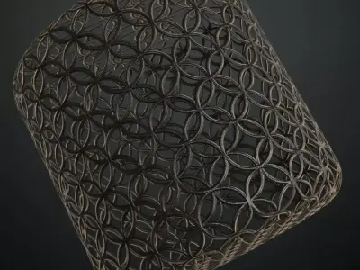 Aesthetic Overlapping Circle Iron Guard PBR Seamless Texture