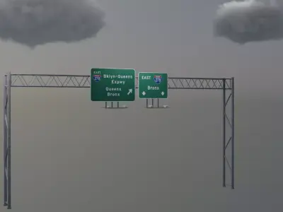 highway overhead sign  3D model