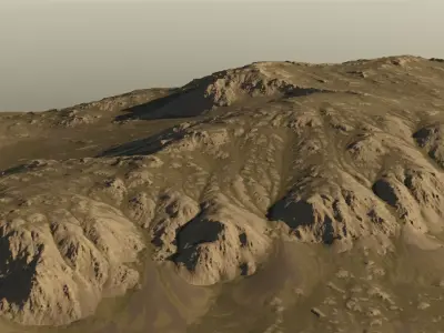 Eroded desert rocky mountain 3D model