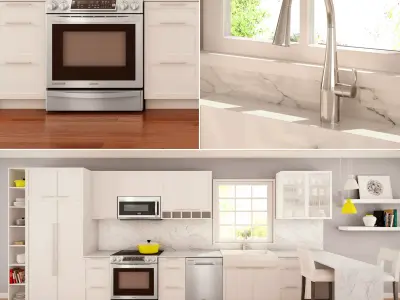 Family Kitchen Set 04 3D model