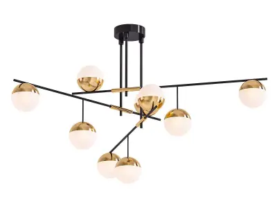AX349 chandelier with brass and glass balls 3D model