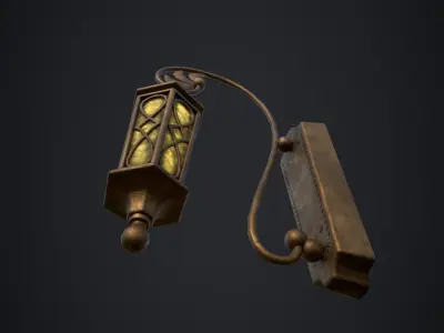Wall Lamp with 3 textures and 3 LODs Low-poly 3D model
