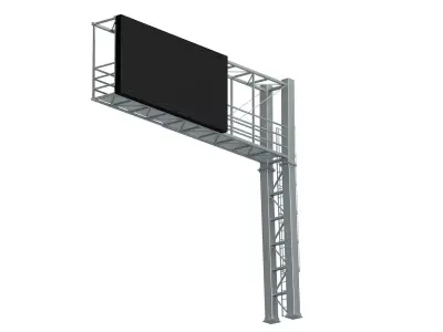 Road infrastructure led panel sign info table 3D model
