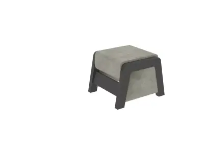Chair concrete stool - person 3D model