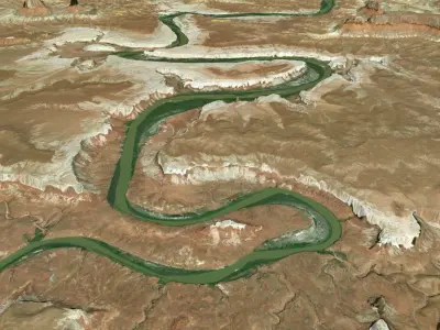 Canyonlands satellite utah river 3D model