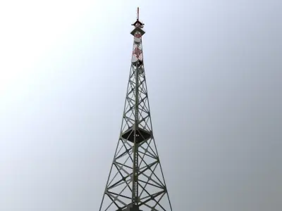 Prague Comm Tower Low-poly 3D model