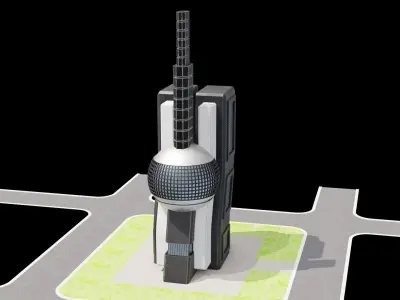 SCI FI Building Low-poly 3D model