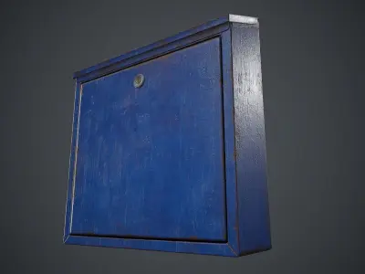Old Wall Metal Mailbox 1 PBR Game Ready Low-poly 3D model