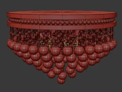 chendelier collection 6 round table with balls 3D Model Pack