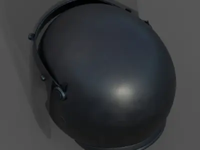 Helmet scifi police mask military combat soldier  Low-poly 3D model