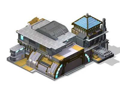 Space Station - Warehouse 01 3D model