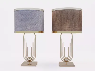table lamps modern gold curved pipe shape lamp abajurs metal 3D model
