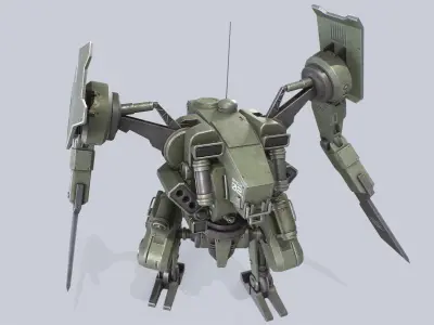 Battle Mech Low-poly 3D model buy