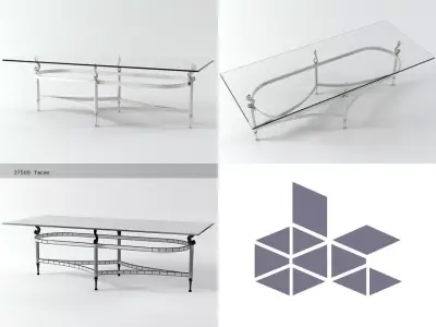 Large Nickel Plate Coffee Table 3D model