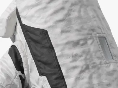  Astronaut in Modern Moon Spacesuit Crawling 