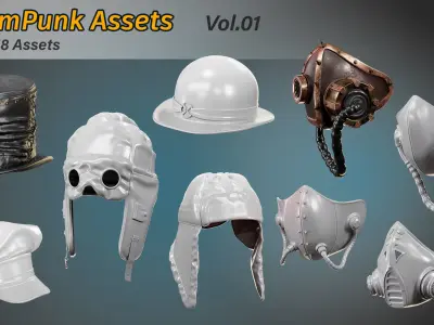 SteamPunk 3D Assets  FBX  OBJ Low-poly 3D model