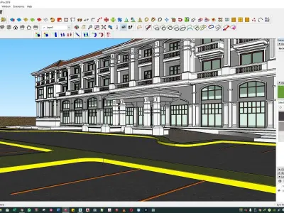 Hotel Master plan society urban design 3D model
