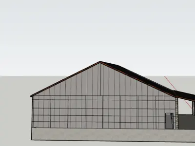 3 bay garage Low-poly 3D model