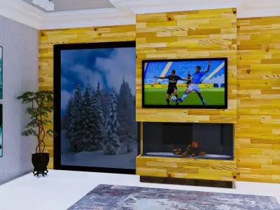 Fireplace with Window Free 3D model