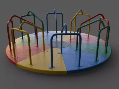 PBR Merry Go Round Roundabout B Low-poly 3D model