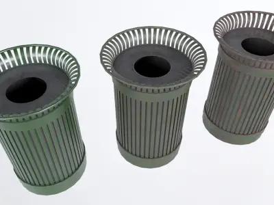 Rubbish Bin - Trash Can Low-poly 3D model