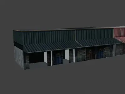 Stylized Low Poly Shophouse Low-poly 3D model