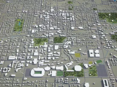 Fayetteville - Springdale Low-poly 3D model