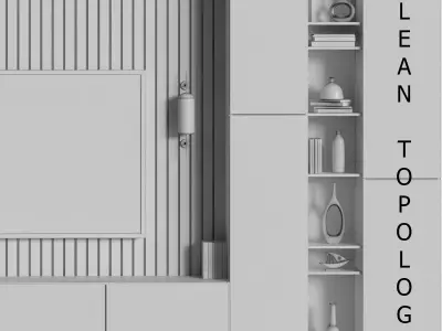 modern tv wall 16 3D model