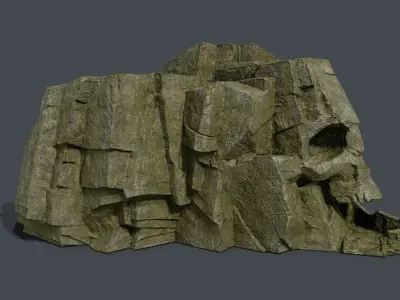 Skull Rock Low-poly 3D model 10