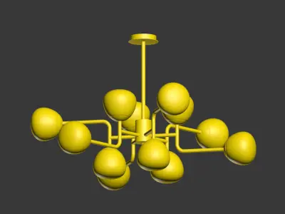 Chandelier Erich MOD221 PL 12 G Gold Chrome 3D model