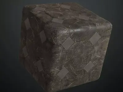 Industrial Scratched Octagon Stone Tiles PBR Seamless Texture