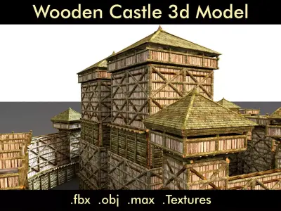Wooden Castle- 3d Model 3D model