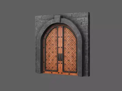 Medieval Doors Pack 02 Low-poly 3D model