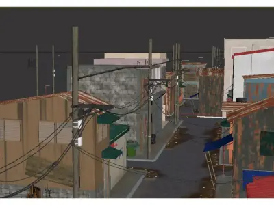 Realistic streets 3D model
