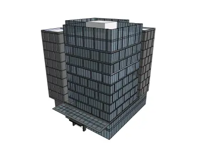 office building glass facade sketchup model 3D model