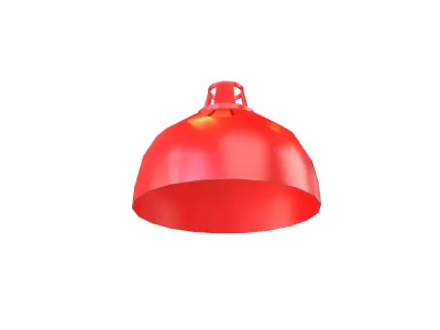 Red lampshade v1 001 Low-poly 3D model