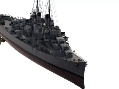 WW2 US NAVY CRUISER ATLANTA CLASS 3D model