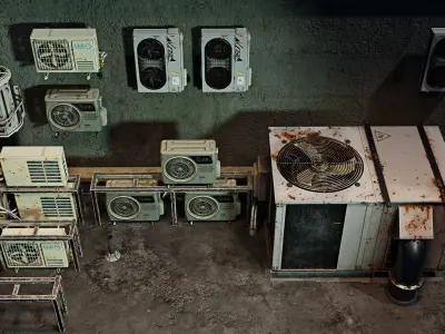 Air Conditioner Pack Low-poly 3D model