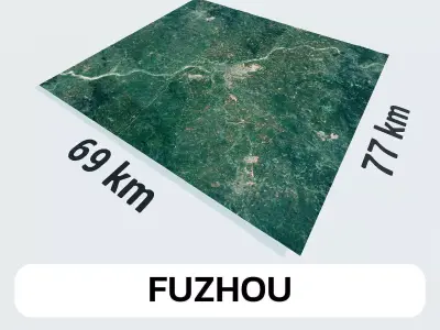 Fuzhou China City Landscape 3D Model 3D model