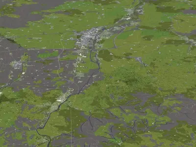 St Polten Austria 50x50km 3D model
