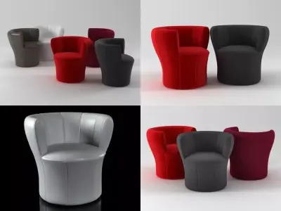 Lisa four different chairs 3D model