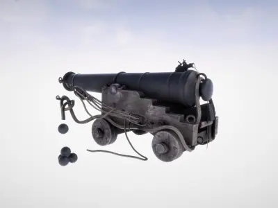 Canon cannon Low-poly 3D model purchase