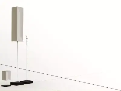 Modern Two Piece Paper Lamp Set - 9 Formats Free 3D model
